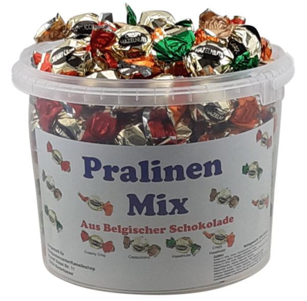 Belgische Schokoladen Pralinen im praktischen Eimer 1,2 kg Top Qualität