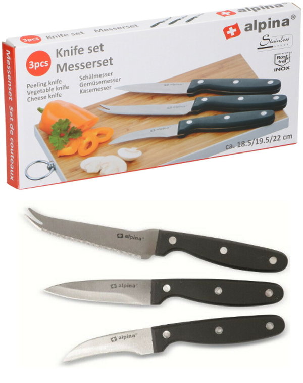 Messerset Schälmesser Gemüsemesser Käsemesser Küchenmesser Messer 3 Stück