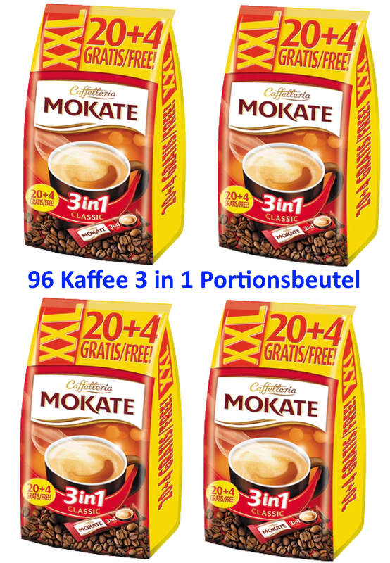 Kaffee 3 in 1 Sticks löslicher Kaffee 96 Portionen Instantkaffee