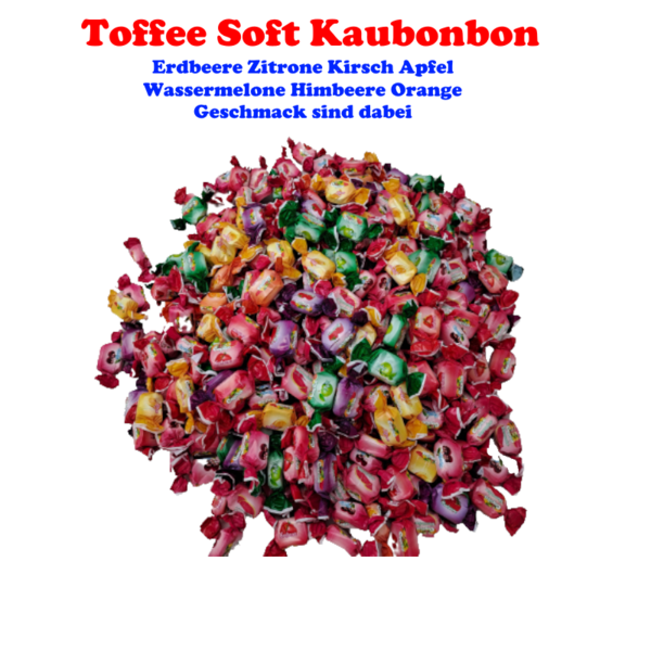 6 kg Toffee Soft Kaubonbons in 7 Geschmacksrichtungen